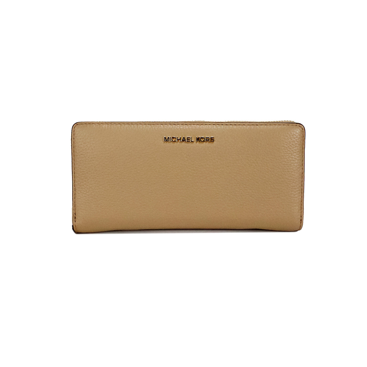 Jet Set Travel Large Camel Leather Continental Wristlet Wallet - SEHABRANDS