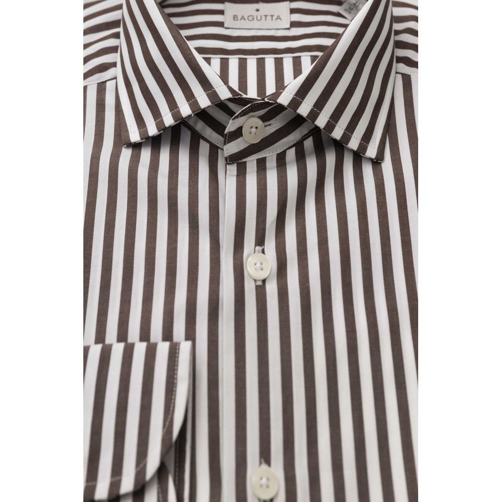 Brown Cotton Men Shirt - SEHABRANDS