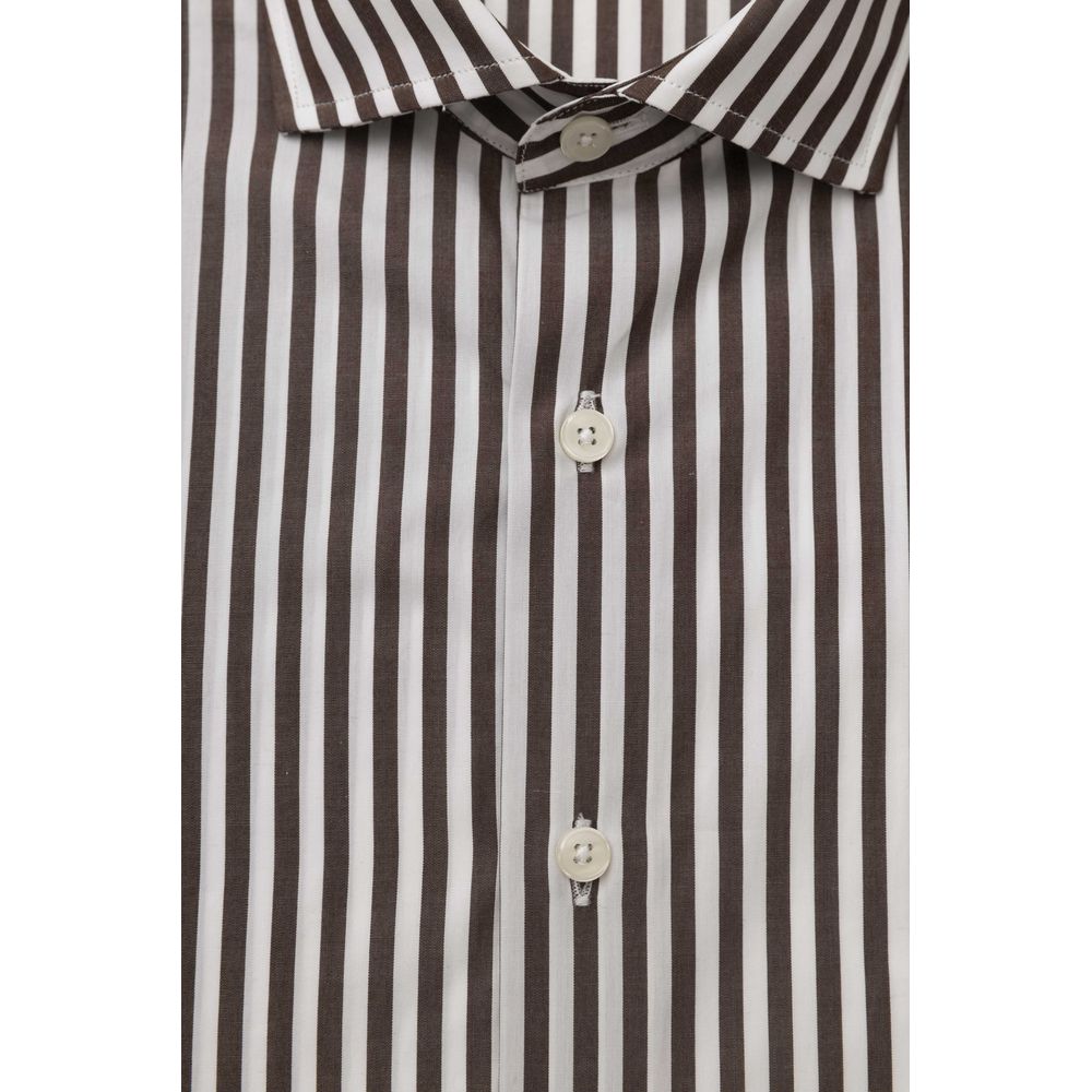 Brown Cotton Men Shirt - SEHABRANDS