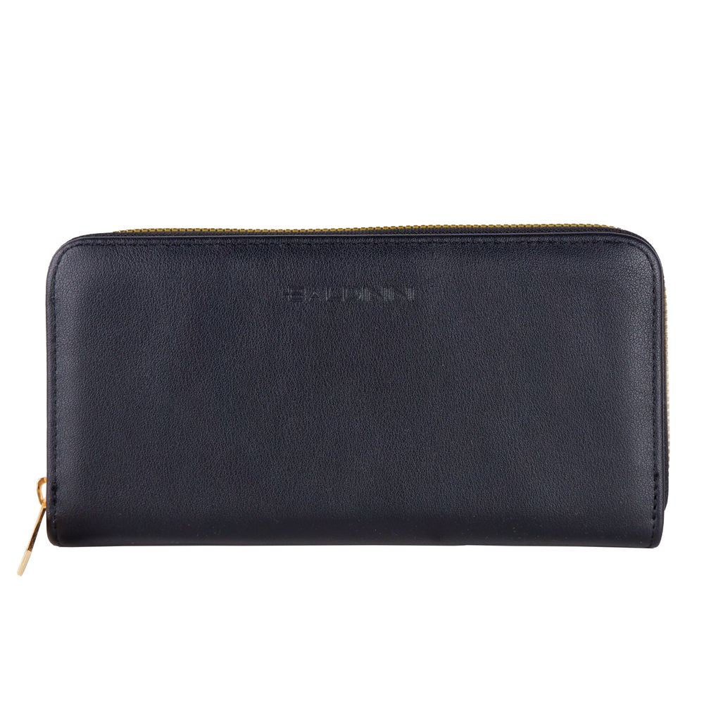 Chic Black Leather Zip Wallet - SEHABRANDS