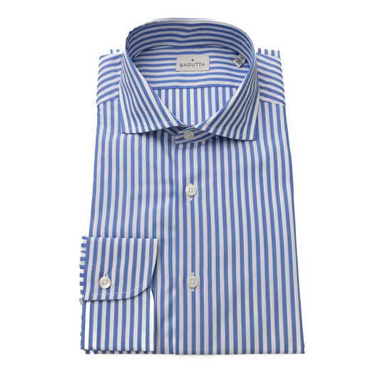 Light Blue Cotton Men Shirt - SEHABRANDS