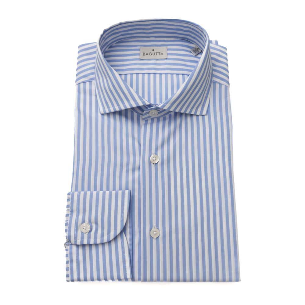 Light Blue Cotton Men Shirt - SEHABRANDS