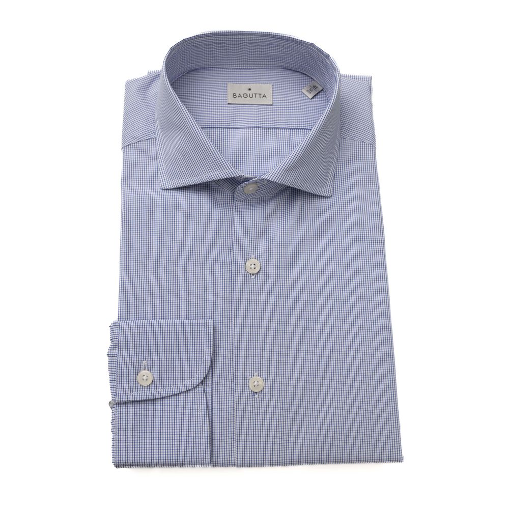 Light Blue Cotton Men Shirt - SEHABRANDS