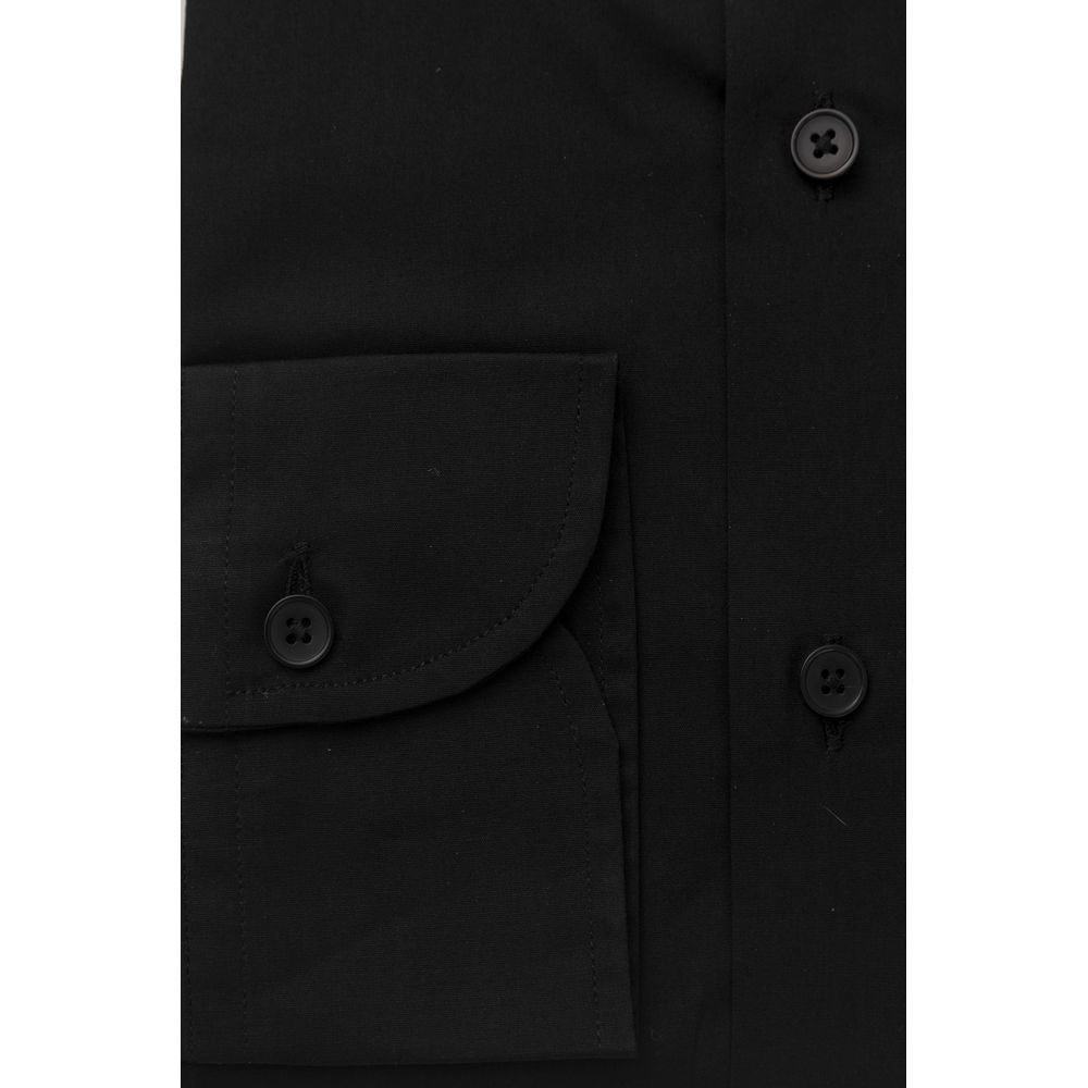 Black Cotton Men's Shirt - SEHABRANDS