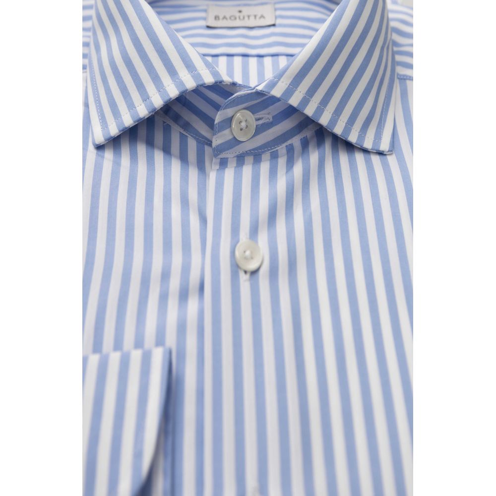 Light Blue Cotton Men Shirt - SEHABRANDS