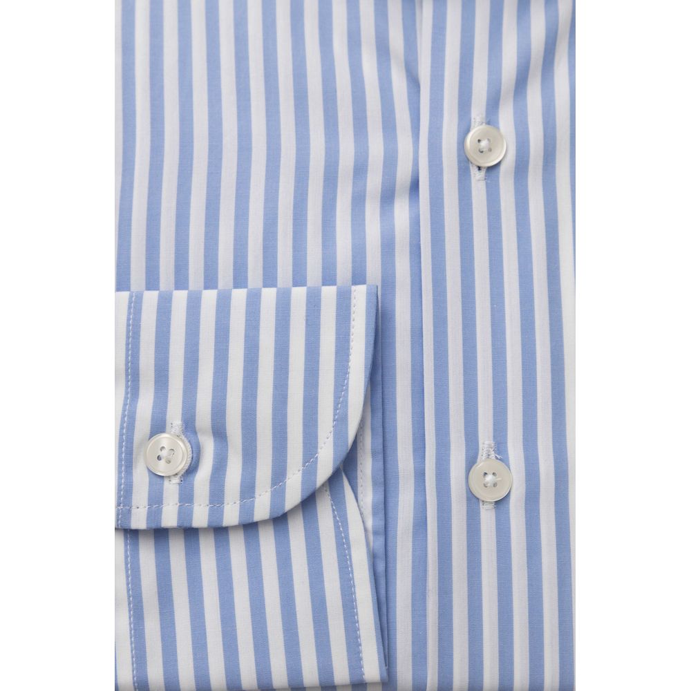 Light Blue Cotton Men Shirt - SEHABRANDS