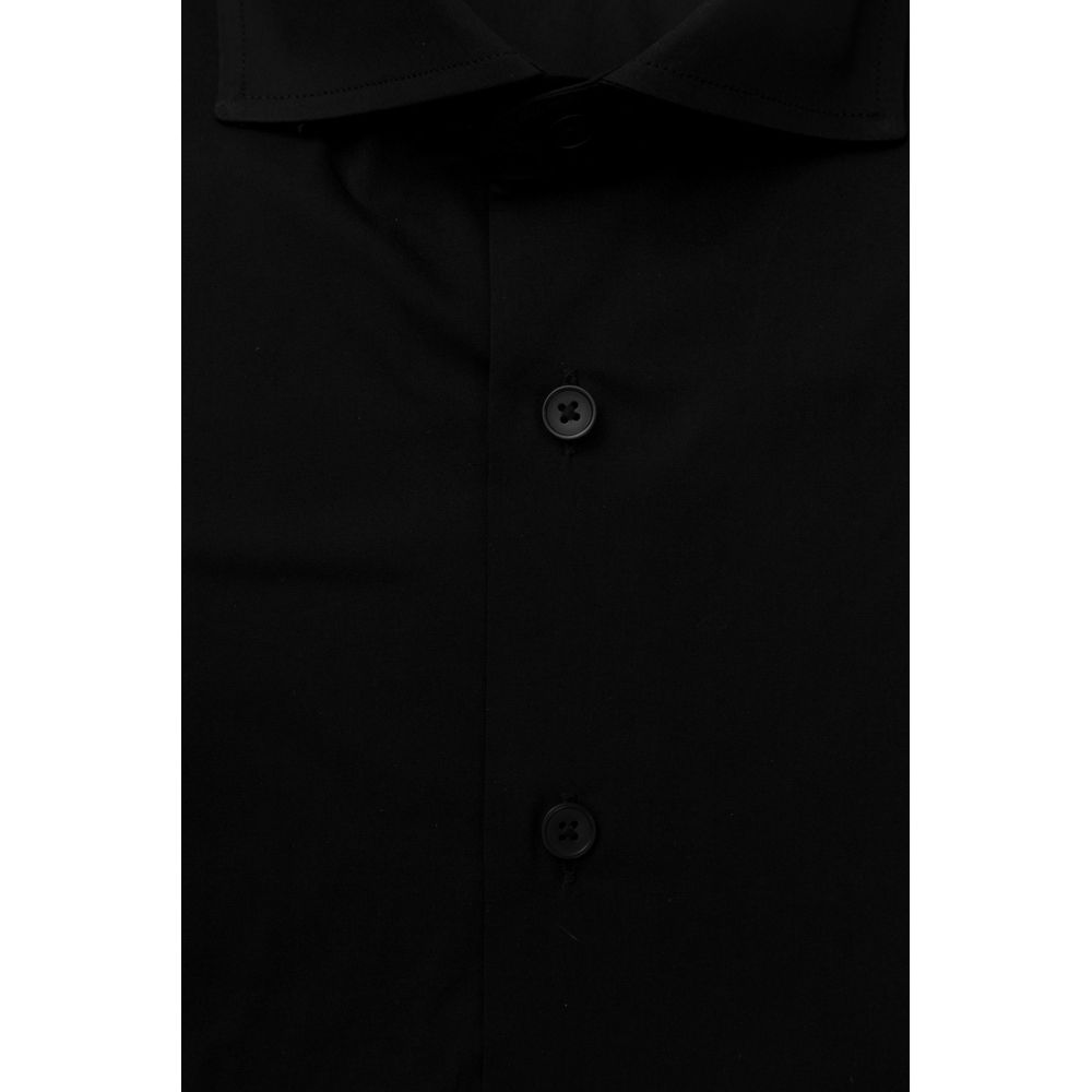 Black Cotton Men's Shirt - SEHABRANDS