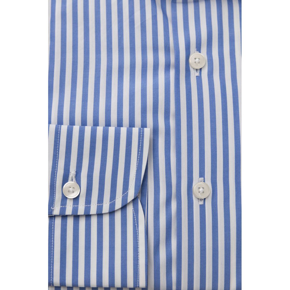 Light Blue Cotton Men Shirt - SEHABRANDS