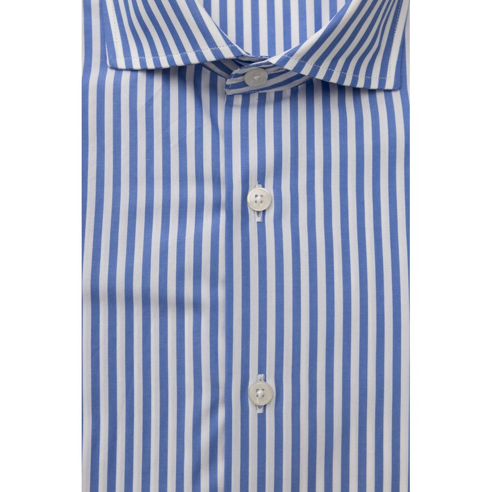 Light Blue Cotton Men Shirt - SEHABRANDS