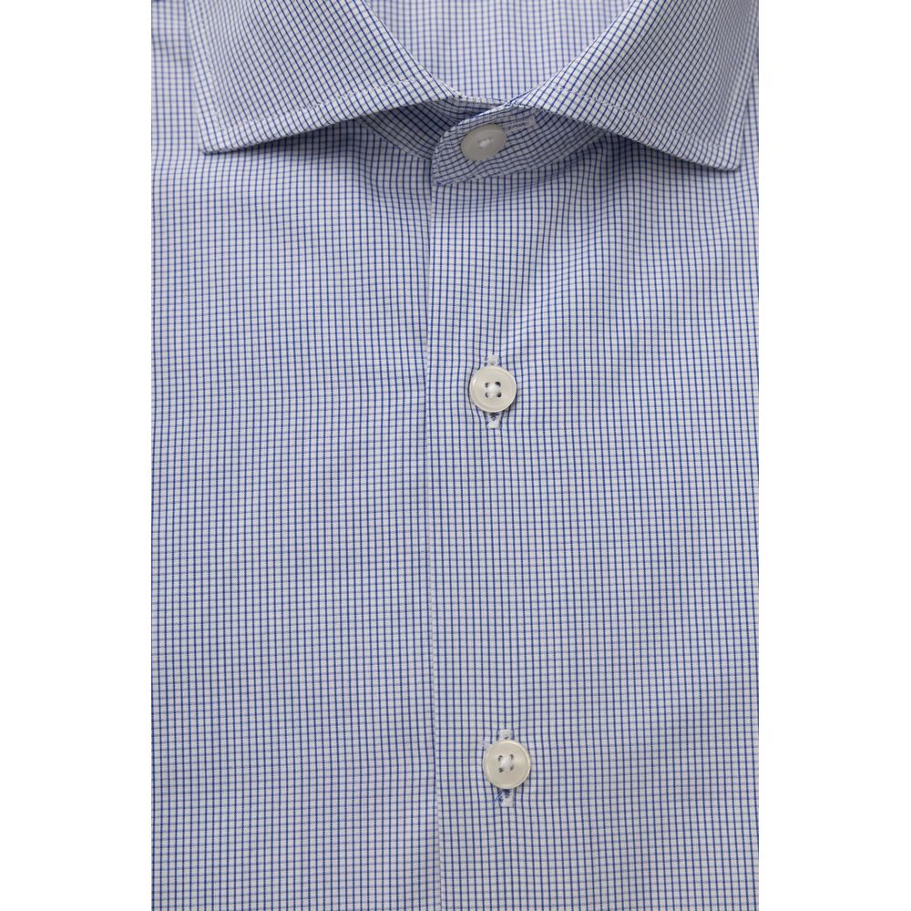 Light Blue Cotton Men Shirt - SEHABRANDS