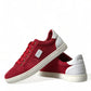 Dolce & Gabbana Elegant Red & White Low Top Sneakers