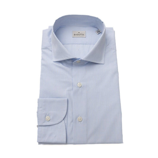 Light Blue Cotton Men Shirt - SEHABRANDS