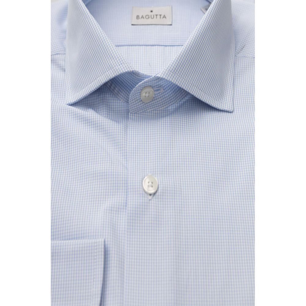 Light Blue Cotton Men Shirt - SEHABRANDS