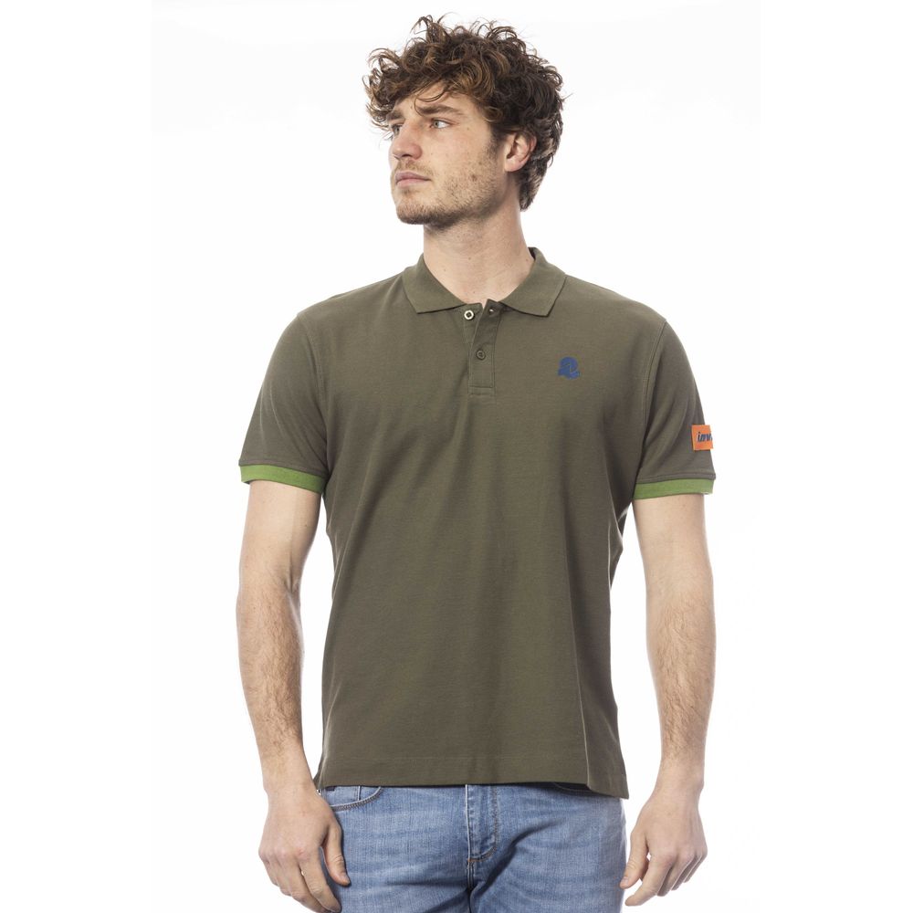 Green Cotton Men Polo Shirt - SEHABRANDS