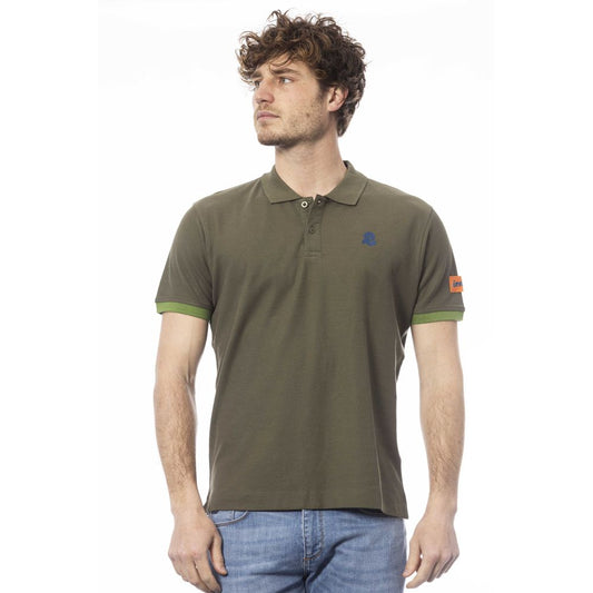 Green Cotton Men Polo Shirt - SEHABRANDS