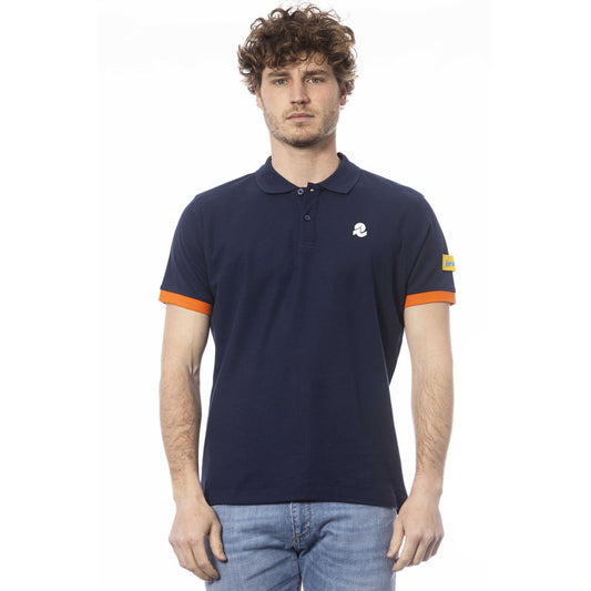 Blue Cotton Men Polo Shirt - SEHABRANDS