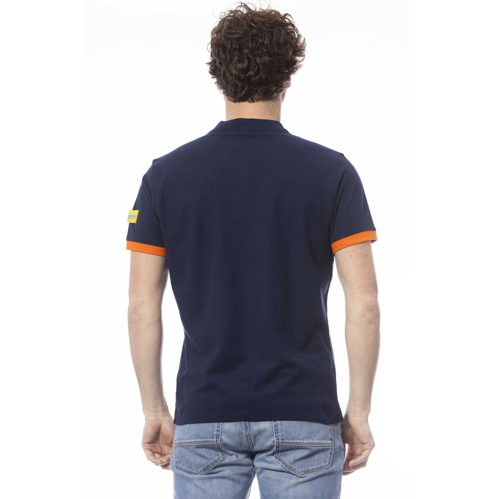 Blue Cotton Men Polo Shirt - SEHABRANDS