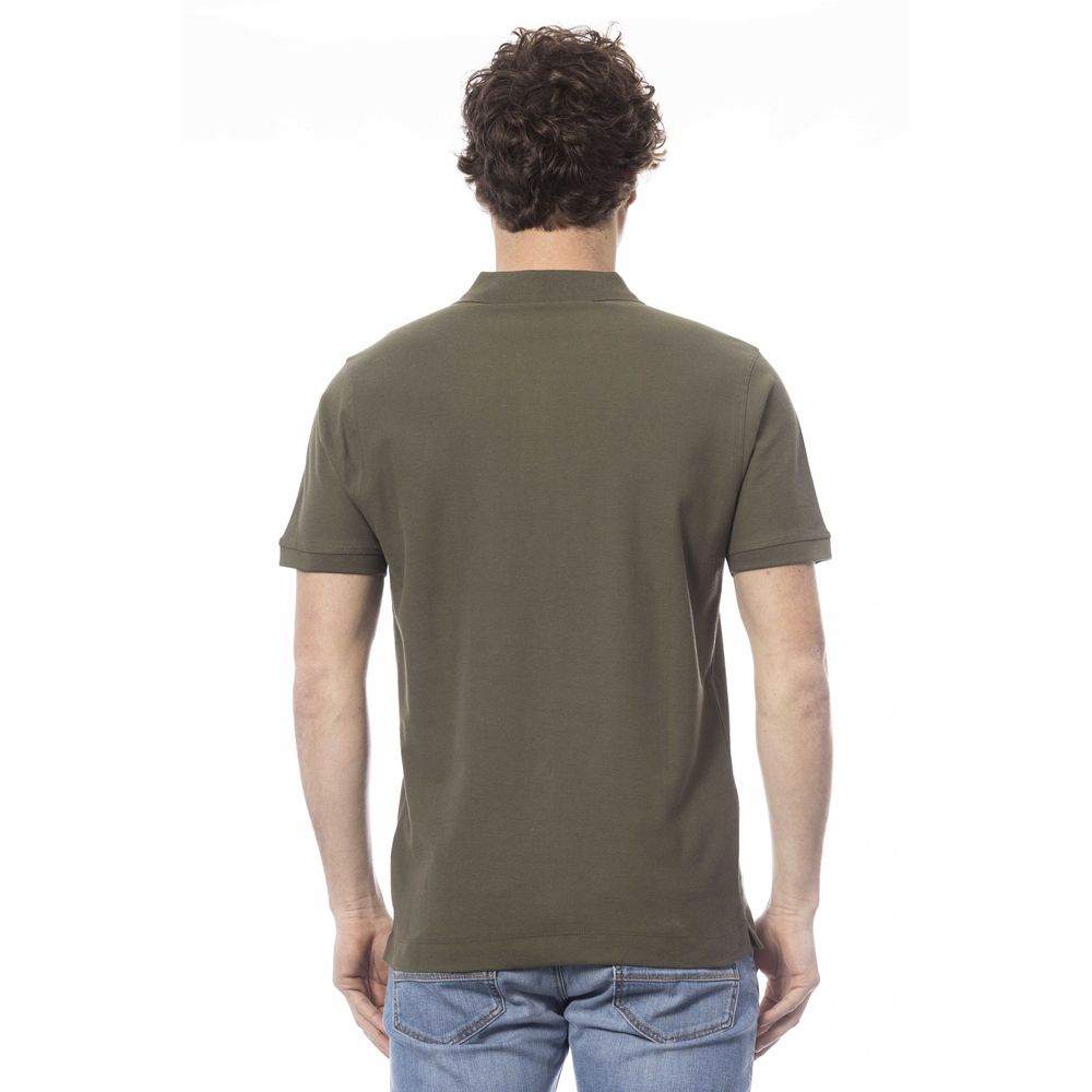 Green Cotton Men Polo Shirt - SEHABRANDS