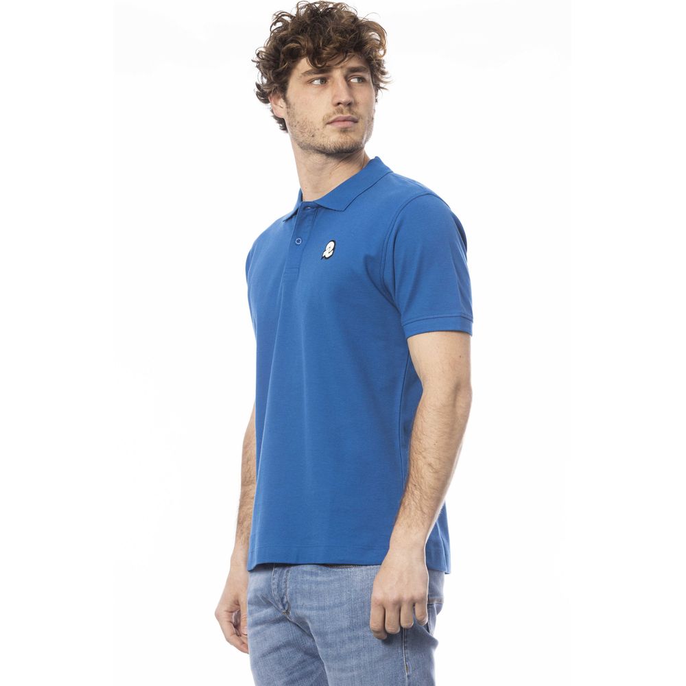 Blue Cotton Men Polo Shirt - SEHABRANDS