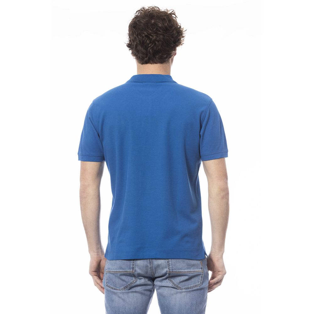 Blue Cotton Men Polo Shirt - SEHABRANDS