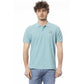 Light Blue Cotton Men Polo Shirt - SEHABRANDS