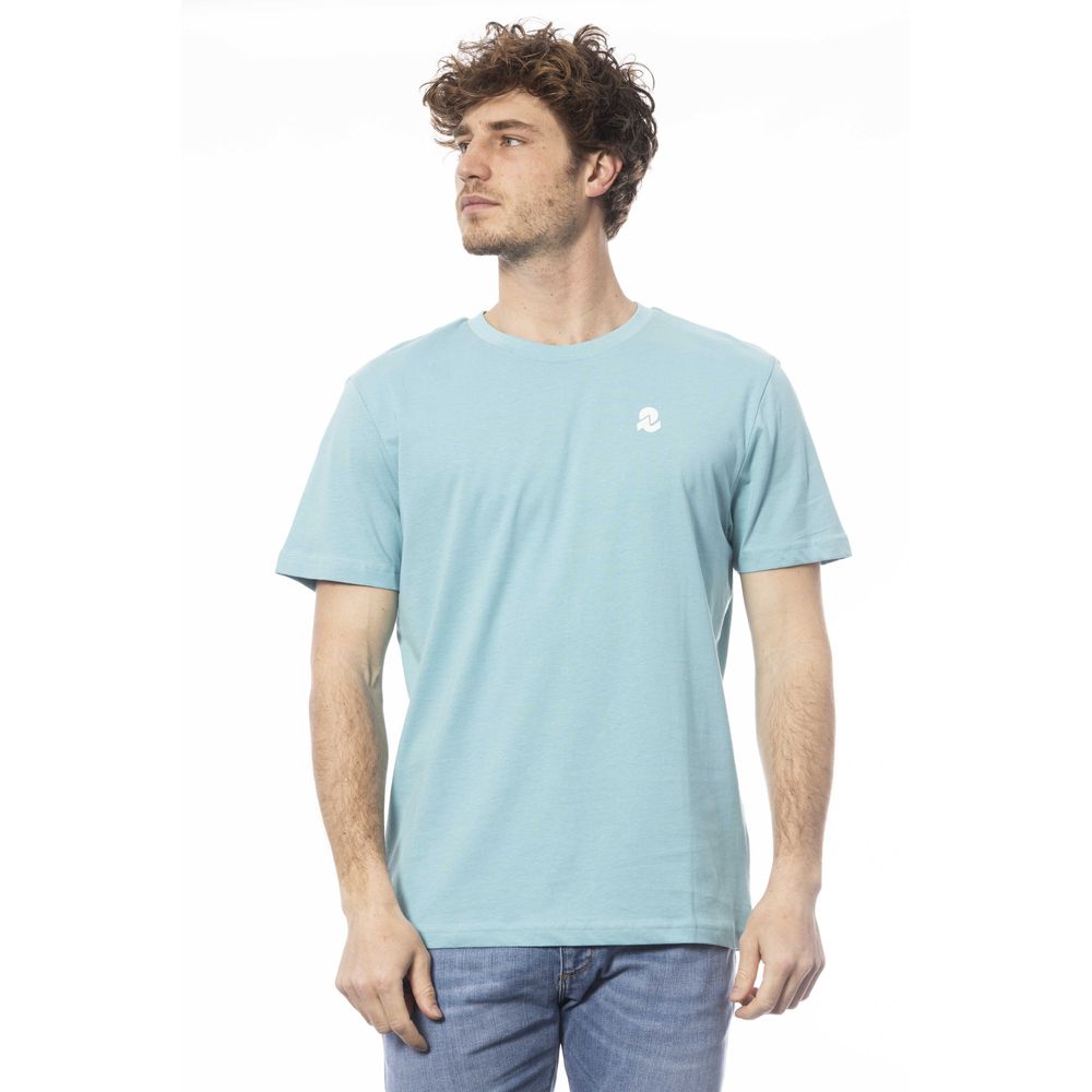 Light Blue Cotton Men T-Shirt - SEHABRANDS