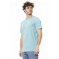 Light Blue Cotton Men T-Shirt - SEHABRANDS