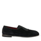 Dolce & Gabbana Elegant Black Velor Loafers for the Discerning Gentleman