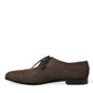 Dolce & Gabbana Elegant Raffia Upper Derby Shoes - Lace Up in Brown