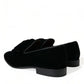 Dolce & Gabbana Elegant Black Velvet Loafers - Men's Luxury Footwear