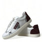 Dolce & Gabbana Exclusive White Bordeaux Low Top Sneakers