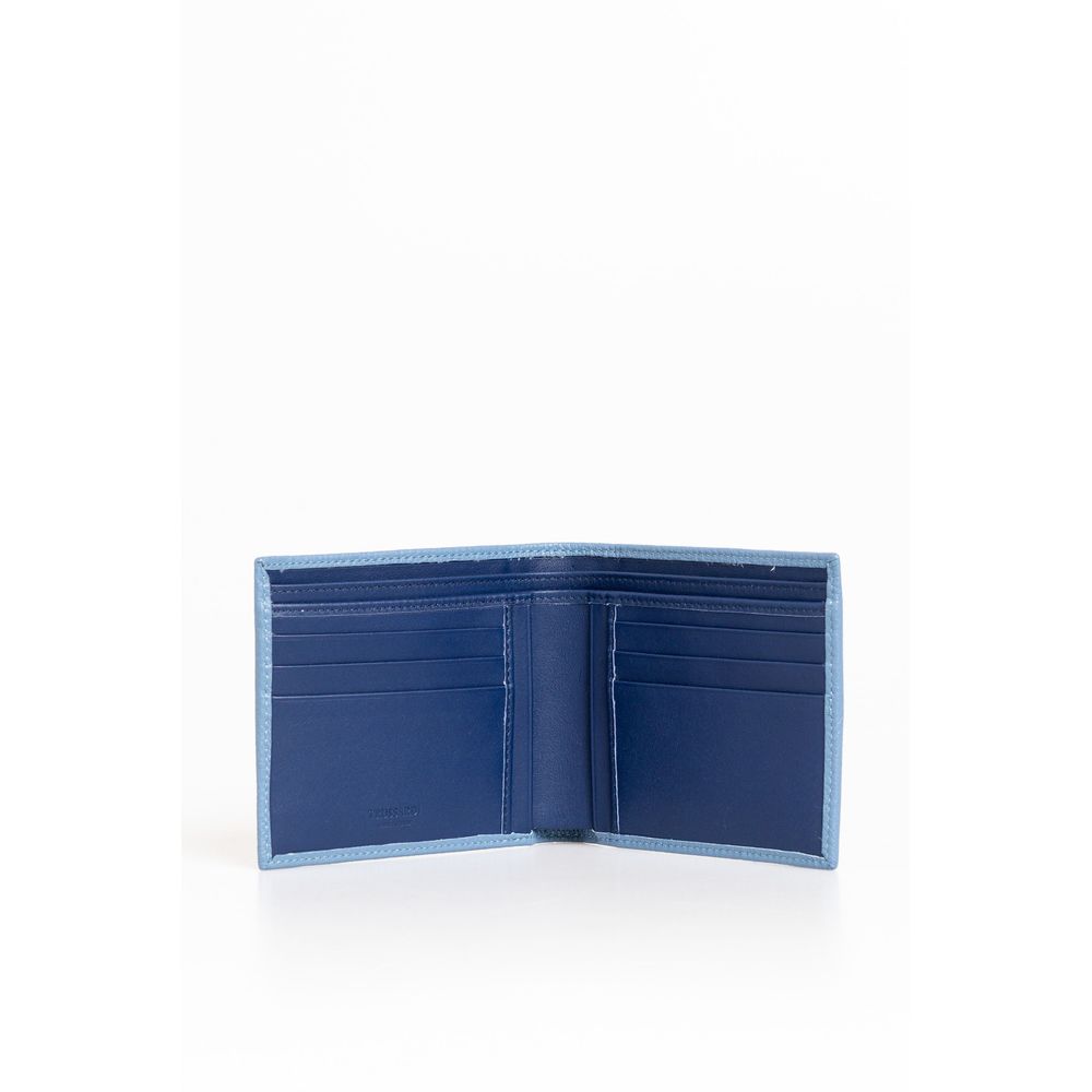 Light Blue Leather Men Wallet - SEHABRANDS