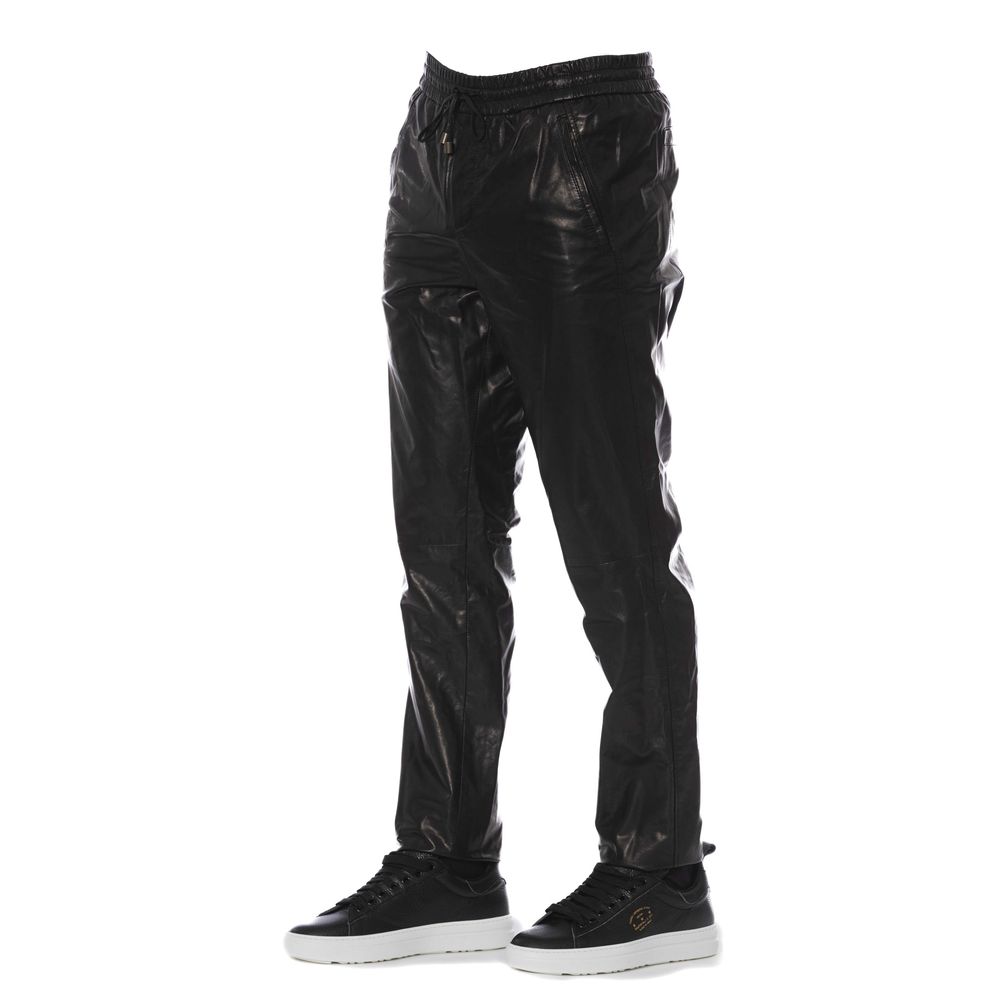 Black Leather Men Pants - SEHABRANDS