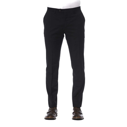 Black Virgin Wool Men Trouser - SEHABRANDS