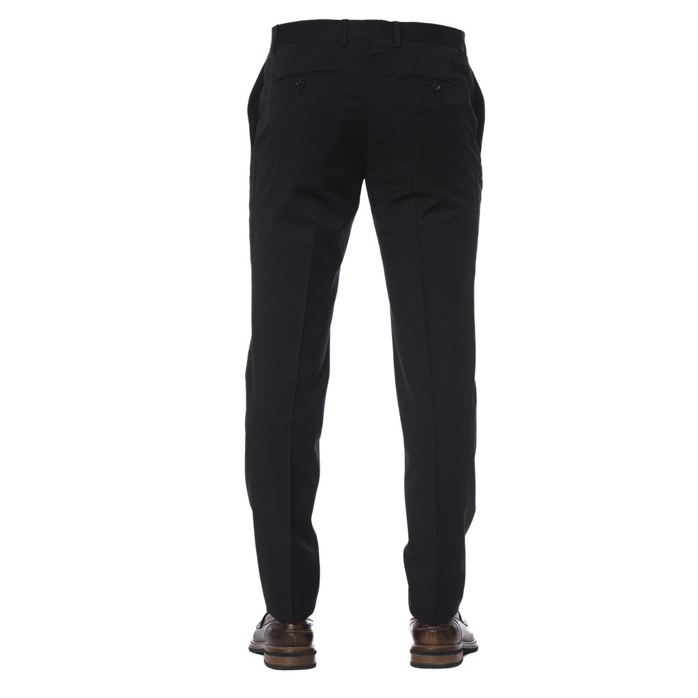 Black Virgin Wool Men Trouser - SEHABRANDS