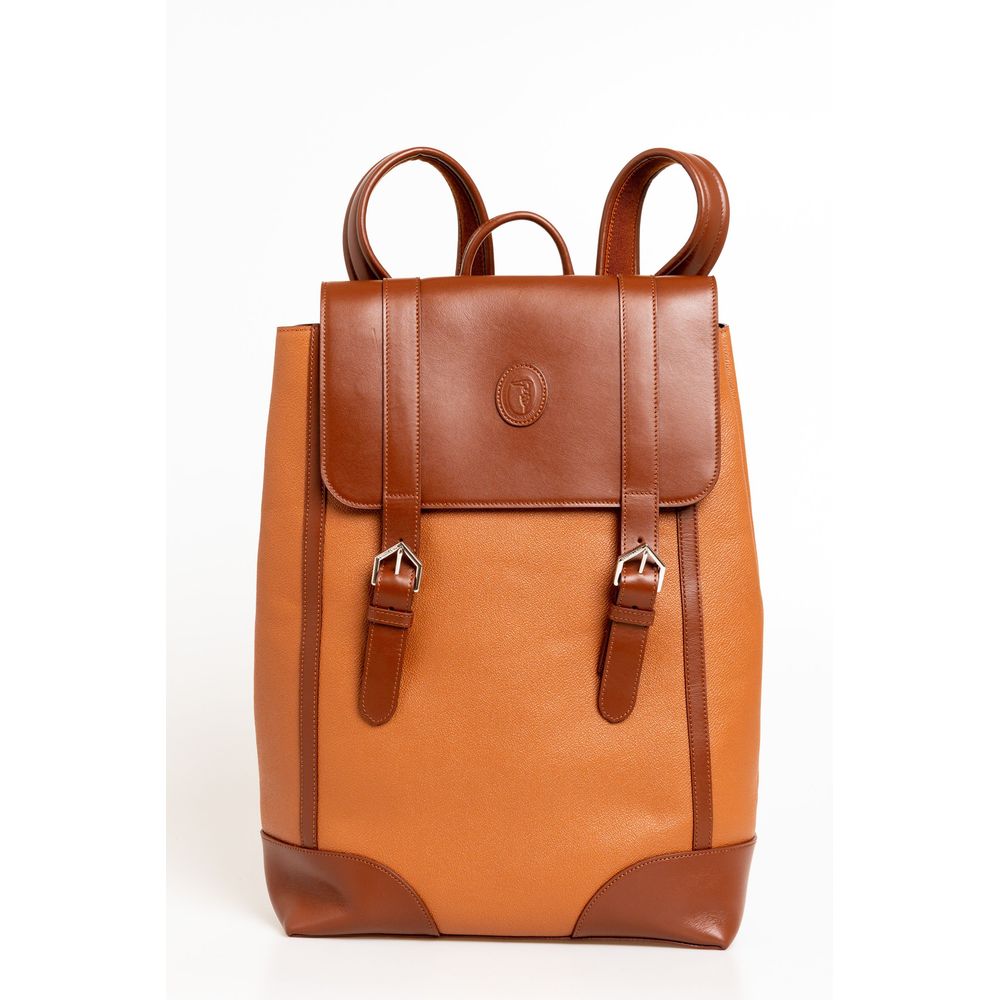 Brown Leather Men Backpack - SEHABRANDS