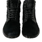 Dolce & Gabbana Elegant Black Calf Leather Lace-Up Boots