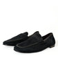 Dolce & Gabbana Elegant Velvet Black Loafers for Men