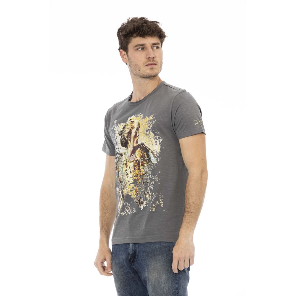 Gray Cotton Men T-Shirt - SEHABRANDS