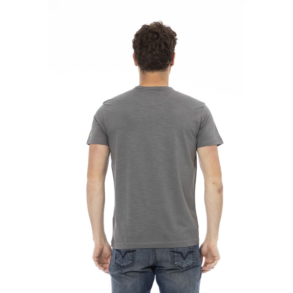 Gray Cotton Men T-Shirt - SEHABRANDS