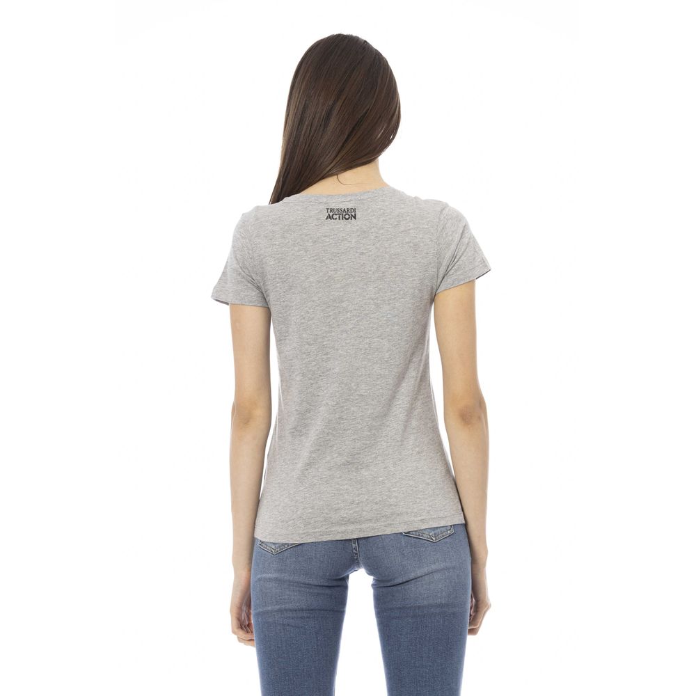 Gray Cotton Women's Top - SEHABRANDS