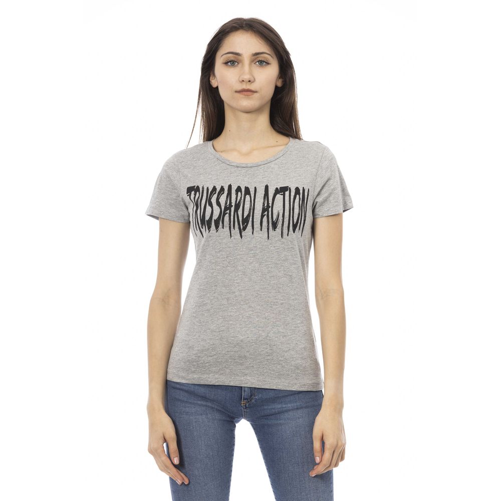 Gray Cotton Women Top - SEHABRANDS