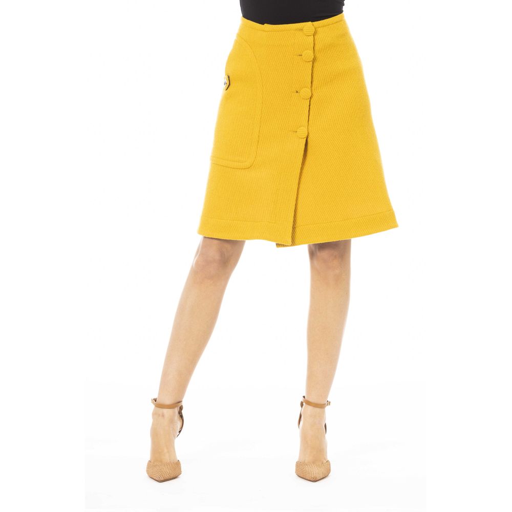 Yellow Wool Women Skirt - SEHABRANDS