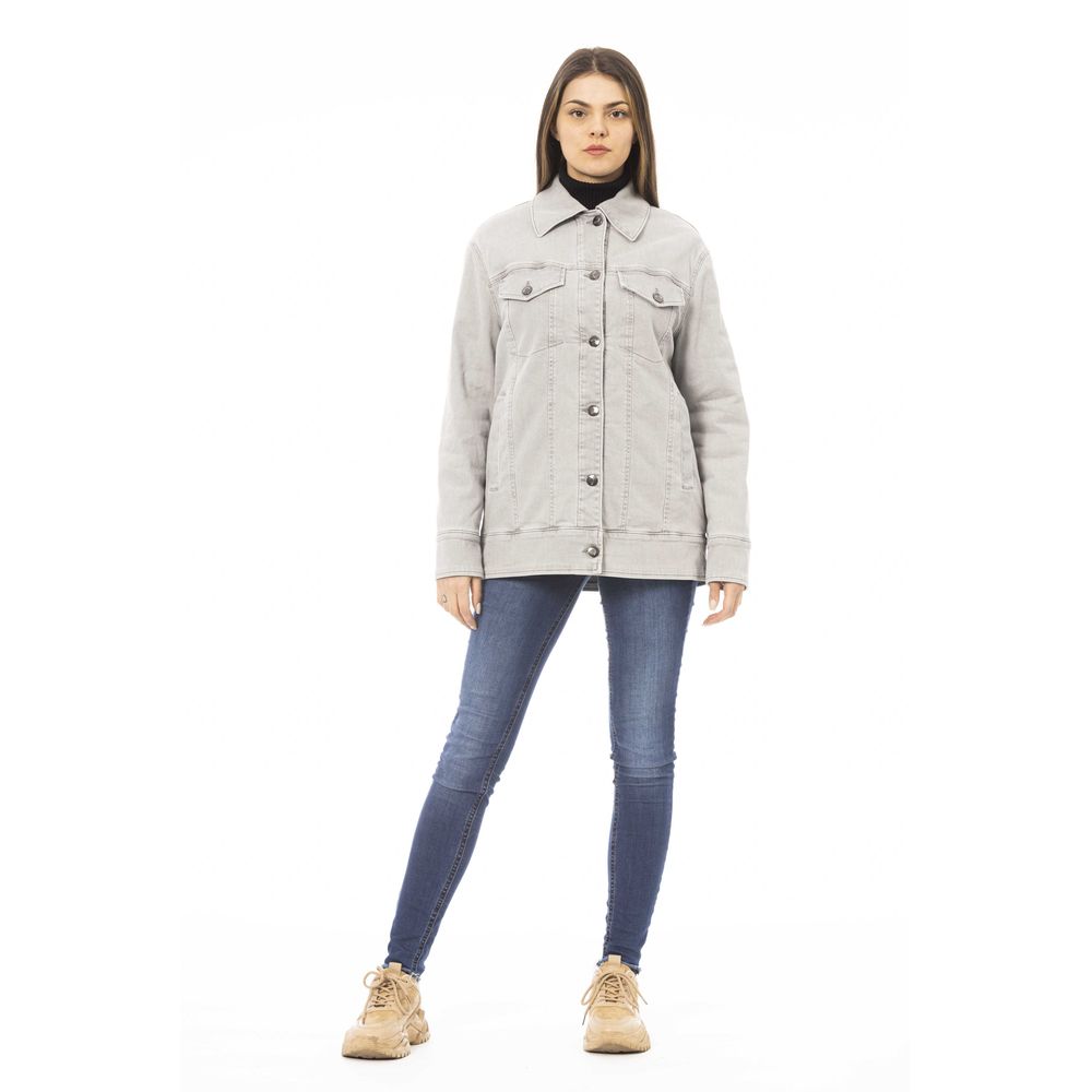 Gray Cotton Women Jacket - SEHABRANDS