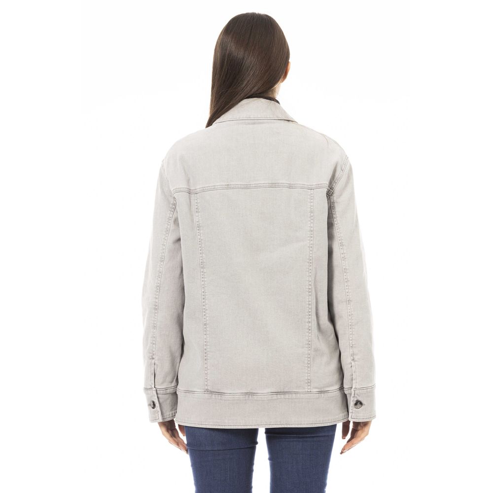 Gray Cotton Women Jacket - SEHABRANDS