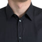 Dolce & Gabbana Elegant Navy Blue Slim Fit Dress Shirt