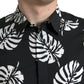 Dolce & Gabbana Elegant Leaf Print Slim Fit Dress Shirt