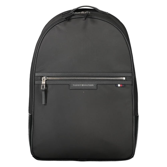 Tommy Hilfiger Black Polyester Men Backpack