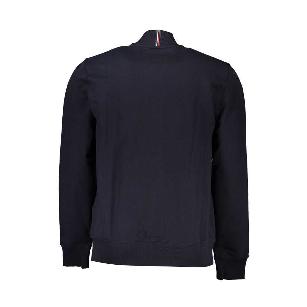 Sleek Blue Zip Sweatshirt with Embroidery Detail - SEHABRANDS