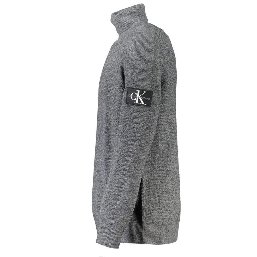 Calvin Klein Elegant Gray Wool High Neck Sweater